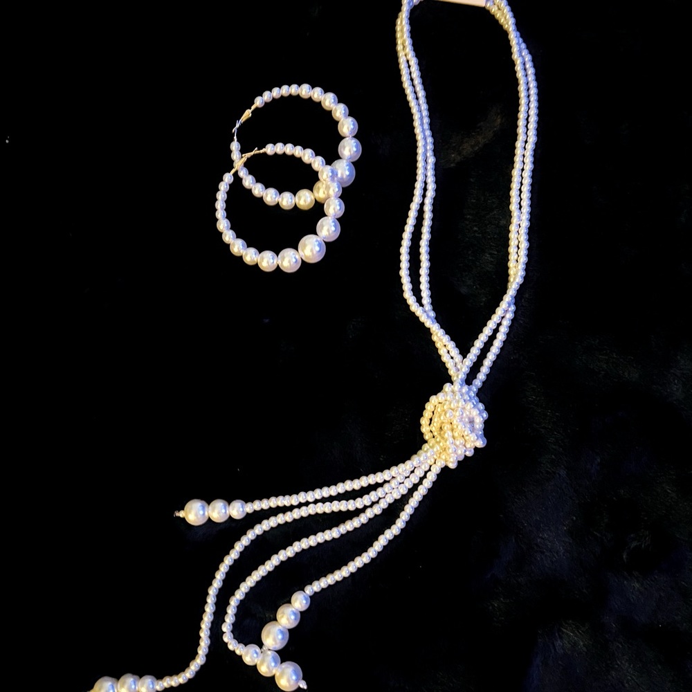 Faux Pearl and Earring Set